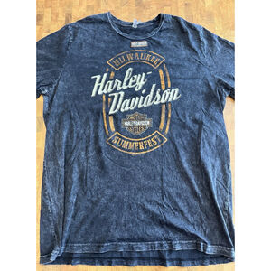 Harley Davidson Stone Washed T-Shirt- Milwaukee Summerfest Men’s 2XL